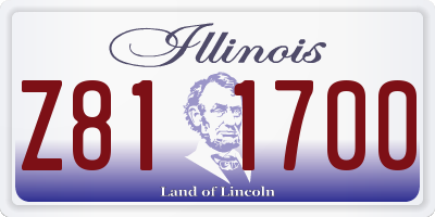 IL license plate Z811700