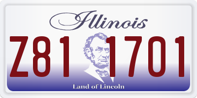 IL license plate Z811701