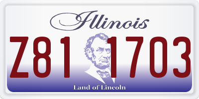 IL license plate Z811703