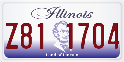 IL license plate Z811704