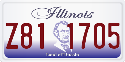IL license plate Z811705