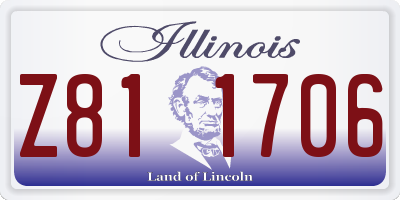 IL license plate Z811706