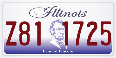 IL license plate Z811725