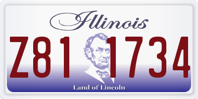 IL license plate Z811734