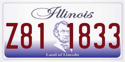 IL license plate Z811833
