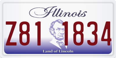 IL license plate Z811834