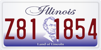 IL license plate Z811854