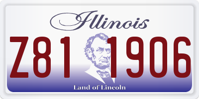 IL license plate Z811906