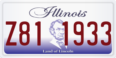 IL license plate Z811933