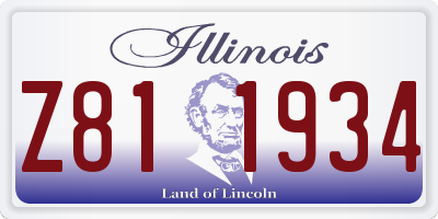 IL license plate Z811934