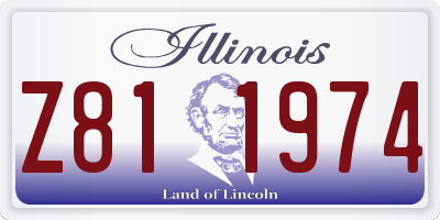 IL license plate Z811974