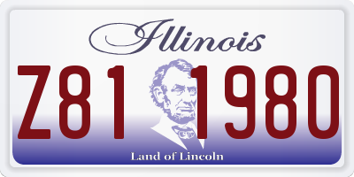IL license plate Z811980