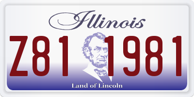 IL license plate Z811981
