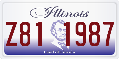 IL license plate Z811987