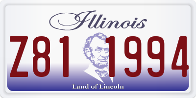 IL license plate Z811994