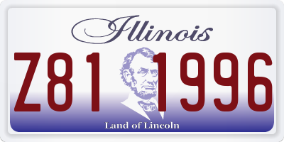 IL license plate Z811996