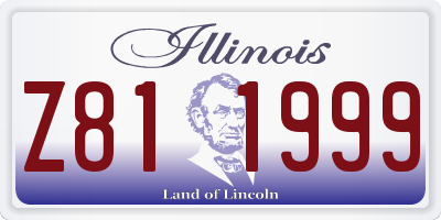 IL license plate Z811999