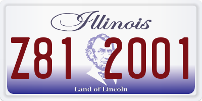 IL license plate Z812001