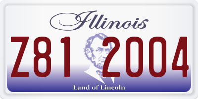 IL license plate Z812004