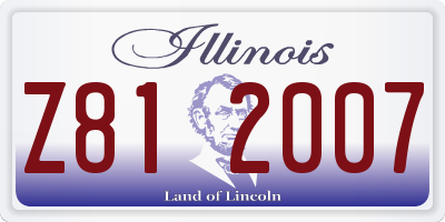 IL license plate Z812007