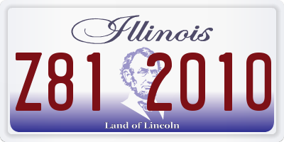 IL license plate Z812010