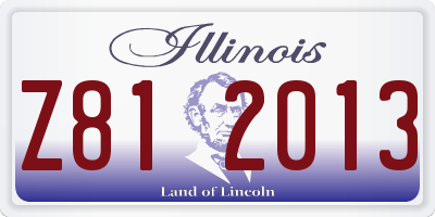IL license plate Z812013