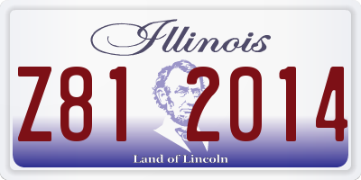 IL license plate Z812014