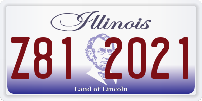 IL license plate Z812021