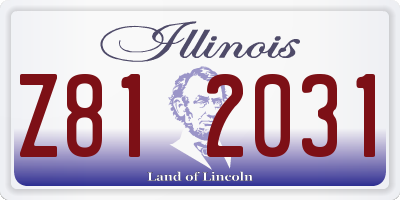 IL license plate Z812031