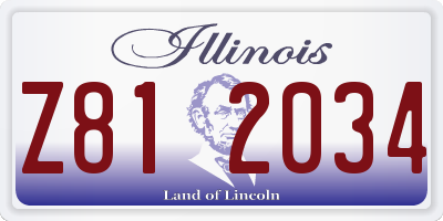 IL license plate Z812034
