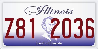IL license plate Z812036
