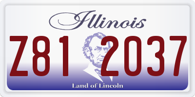 IL license plate Z812037