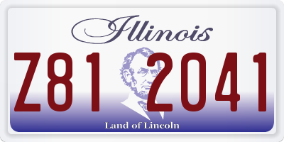 IL license plate Z812041