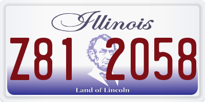 IL license plate Z812058