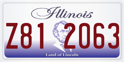 IL license plate Z812063