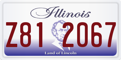 IL license plate Z812067