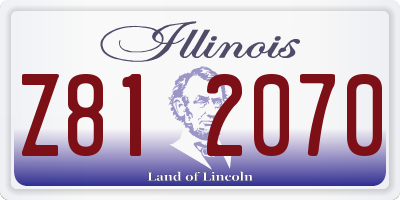 IL license plate Z812070