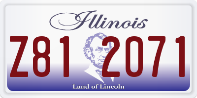 IL license plate Z812071