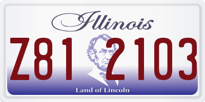 IL license plate Z812103