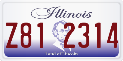 IL license plate Z812314