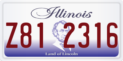 IL license plate Z812316