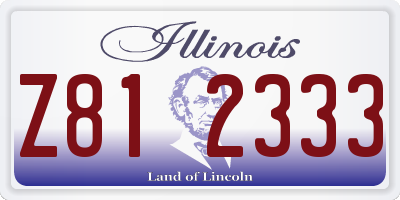 IL license plate Z812333