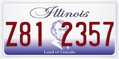IL license plate Z812357