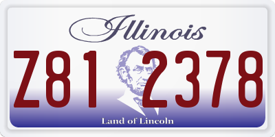 IL license plate Z812378