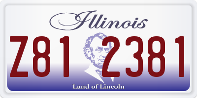 IL license plate Z812381