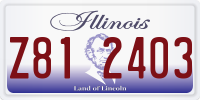 IL license plate Z812403