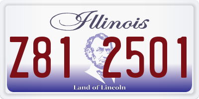 IL license plate Z812501