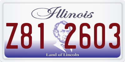 IL license plate Z812603
