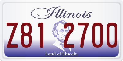 IL license plate Z812700