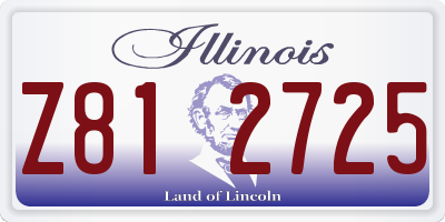 IL license plate Z812725